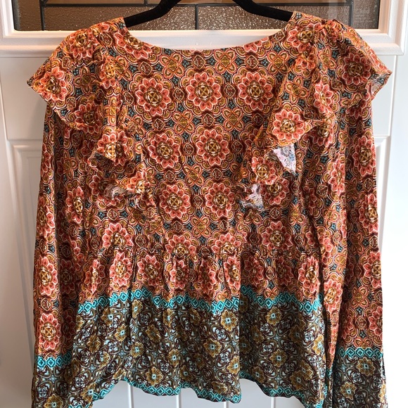 Altar’d State Boho Ruffled Top Size Large - Picture 7 of 7
